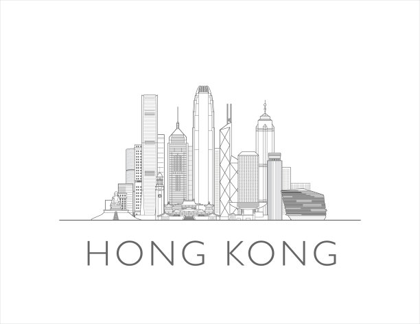 香港地标矢量图