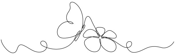 蝴蝶线描印花图案