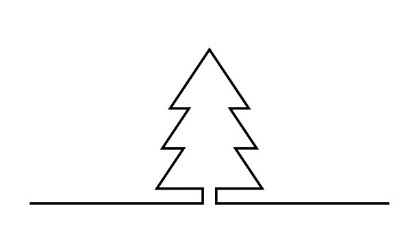 线条简笔圣诞树