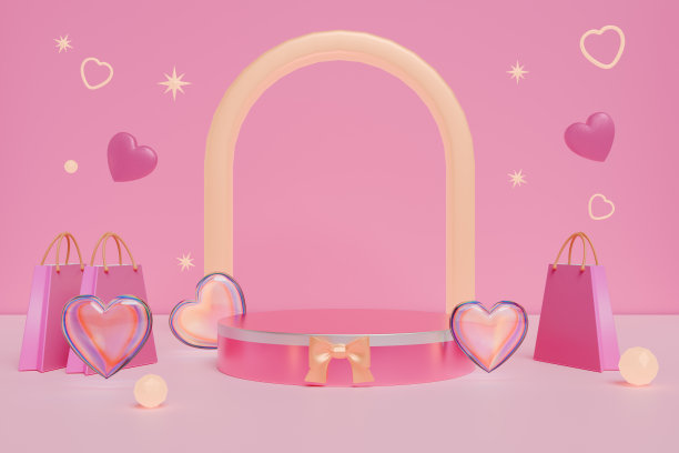 粉色心形拱门
