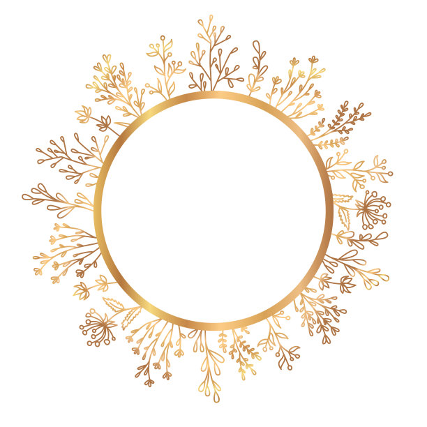 金色古典圆框元素