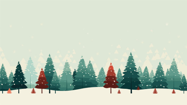 蓝色背景圣诞树矢量插画