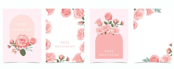 粉色创意玫瑰花海报背景
