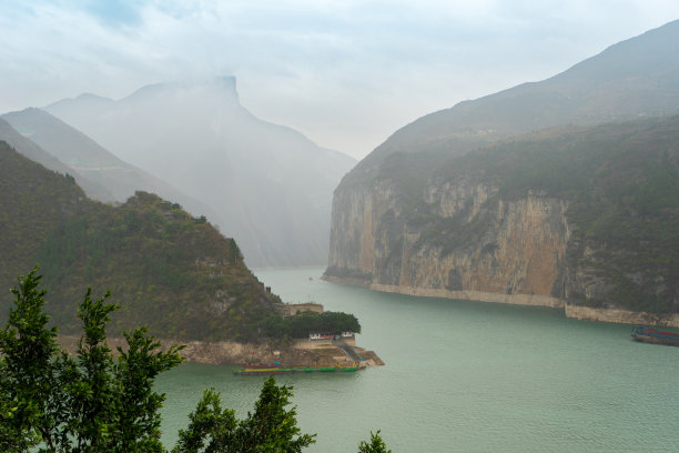 三峡大坝全景图水