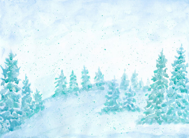 彩绘童话世界冬天雪花
