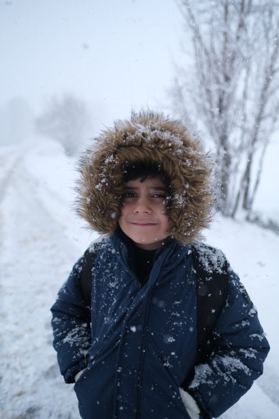 幼儿园校园雪景