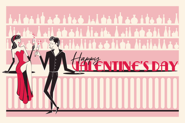 酒吧浪漫情人节海报设计