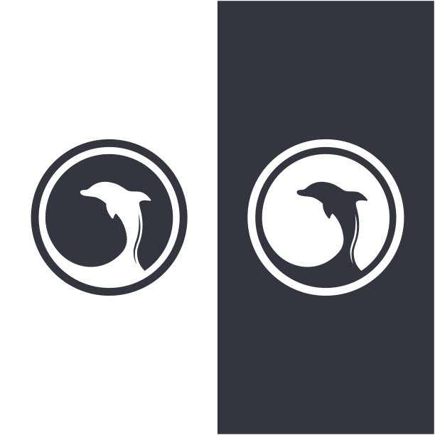 可爱海豚logo海洋标志设计