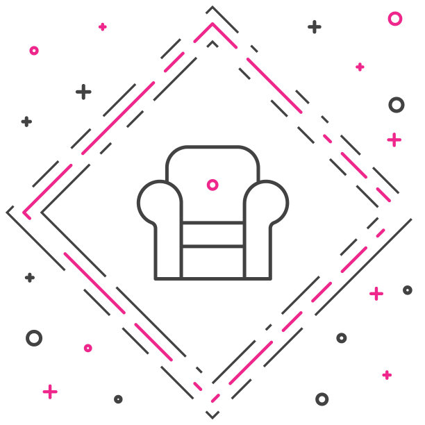 家居装饰靠椅椅子粉红色矢量图