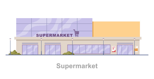 超市内景进口食品超市