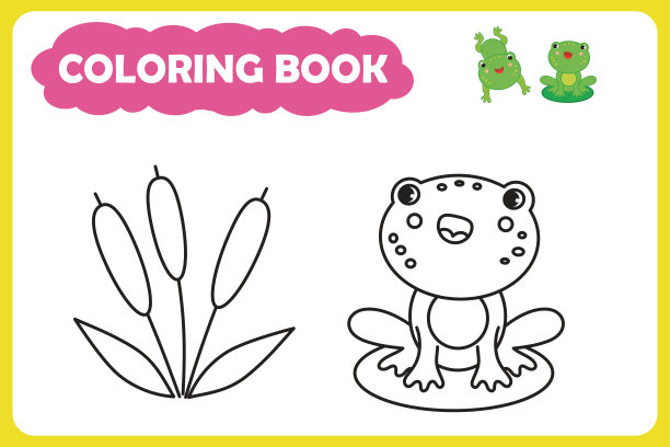 儿童漫画青蛙蝴蝶瓢虫卡通插图