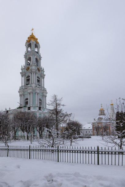 俄罗斯风格 建筑 白雪