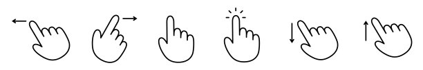 手势箭头方向指向卡通手指元素