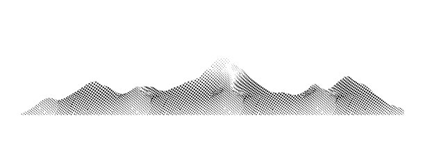 几何抽象矢量山脉插画设计