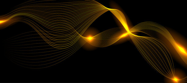 金色几何线条波纹