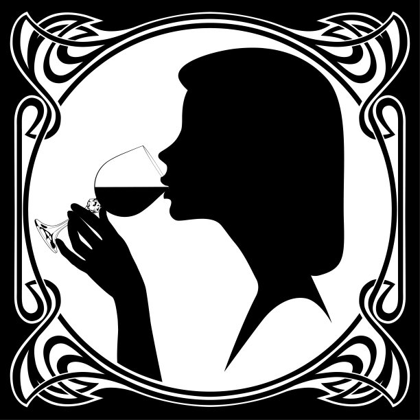 古典酒杯标志