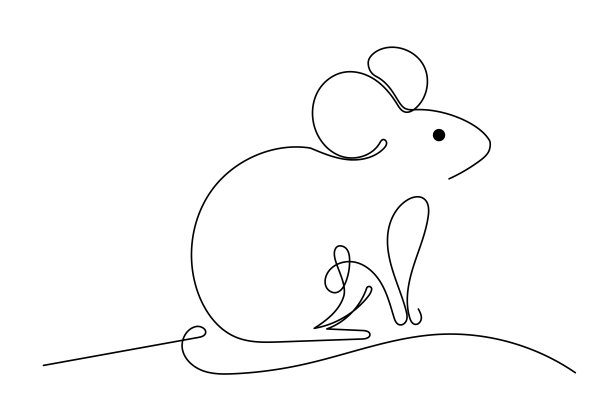 老鼠简笔画标志设计