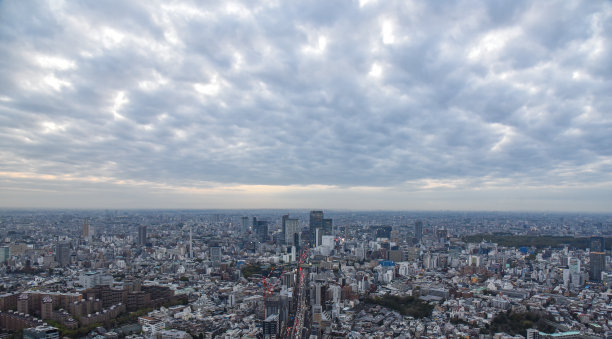 鸟瞰夜景公共建筑