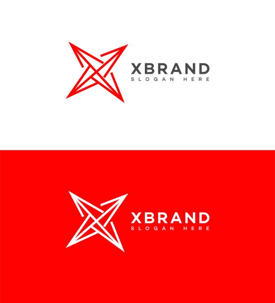 x字母科幻logo