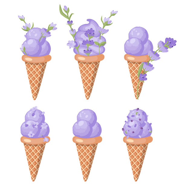 紫色冰淇淋高清