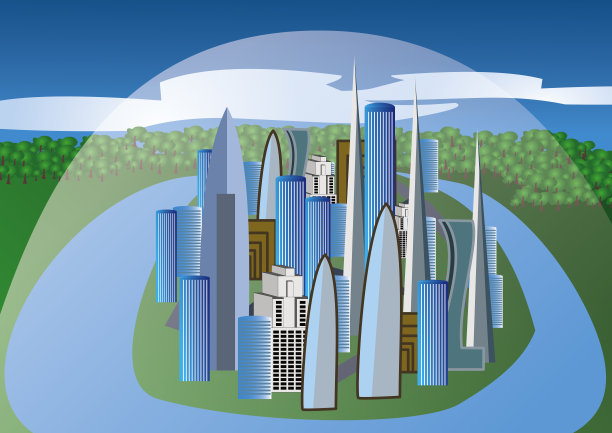 未来智慧城市扁平化城市图片