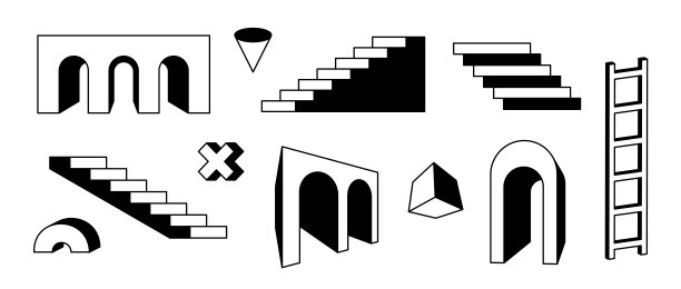 建筑细节 几何符号元素