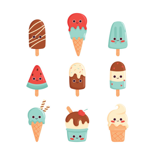 卡通冰淇淋 美味冷饮 