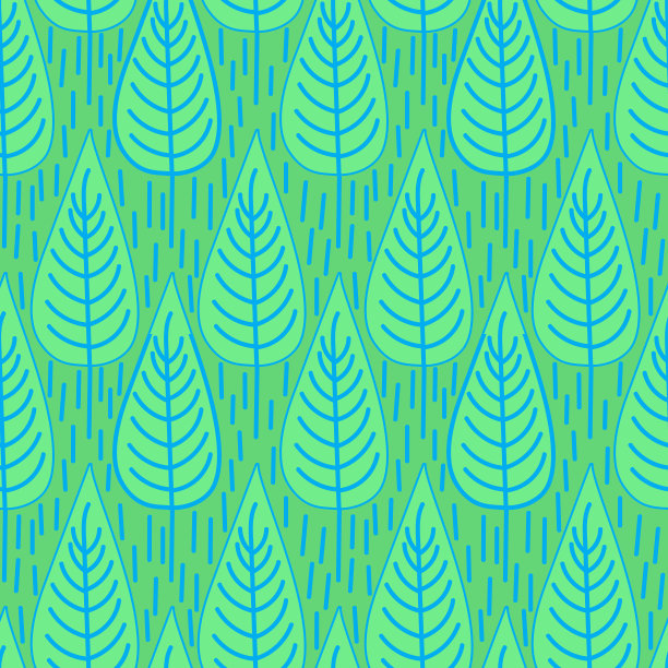 纯色叶子四方连续底纹