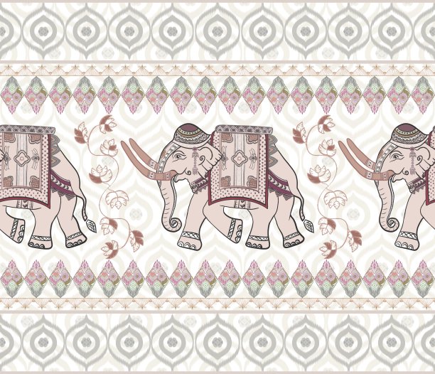 小象无缝图案