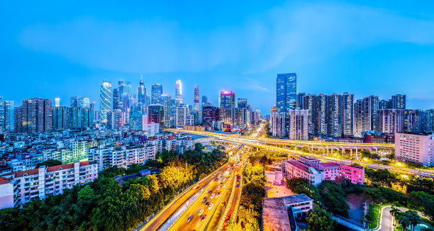 广州地标 高架桥夜景