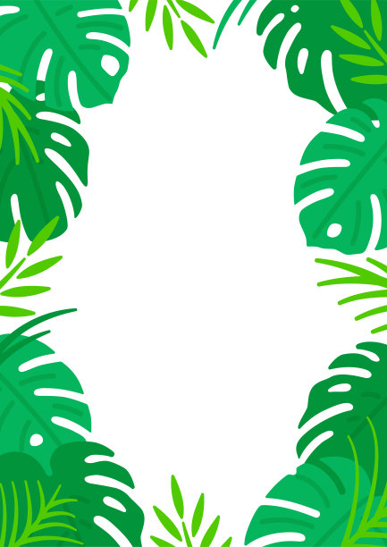 矢量绿植热带植物框架