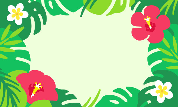 矢量绿植热带植物框架
