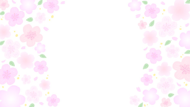 粉色背景花朵绘画
