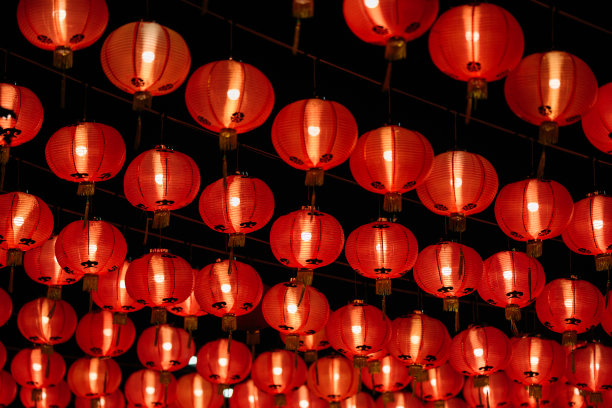 中式纹理红色灯笼喜庆
