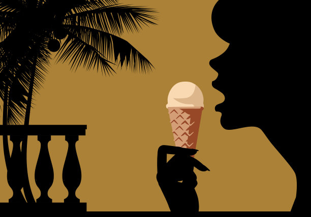 黑色冰淇淋海报
