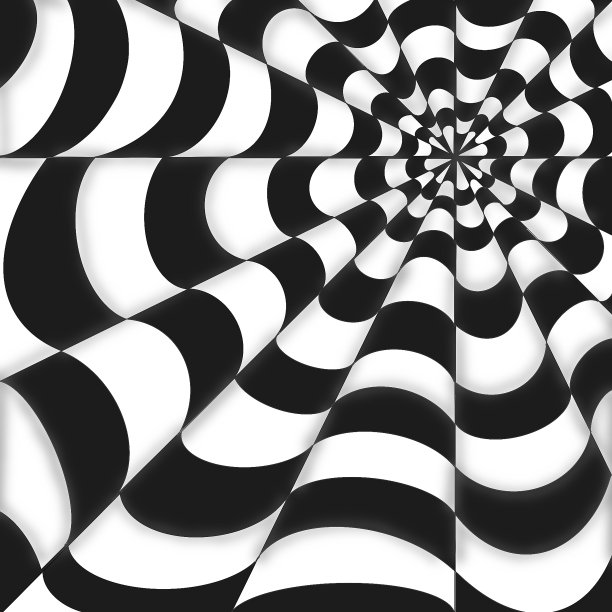 超现实几何黑白图案