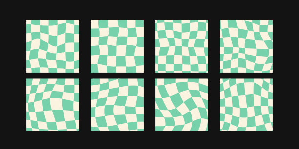 正方形抽象格子装饰画