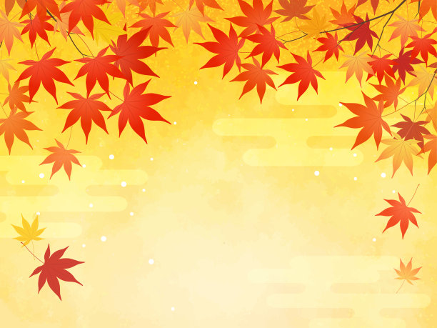 自然景物秋天枫叶红黄清晰图片