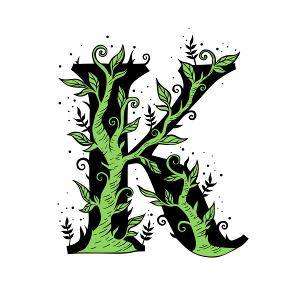 英文k字母logo