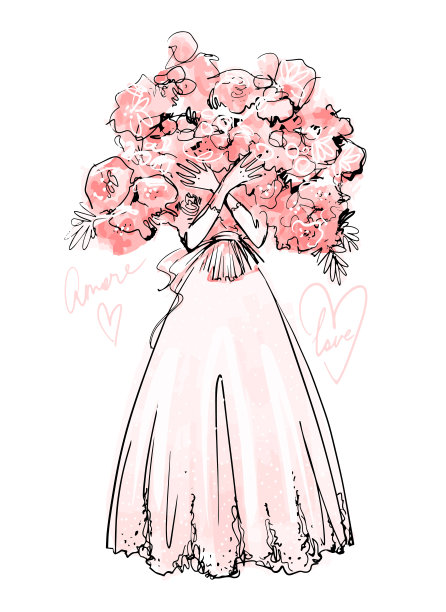 时尚粉色婚礼设计图