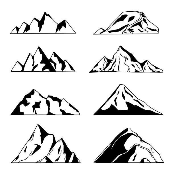 几何抽象矢量山脉插画设计