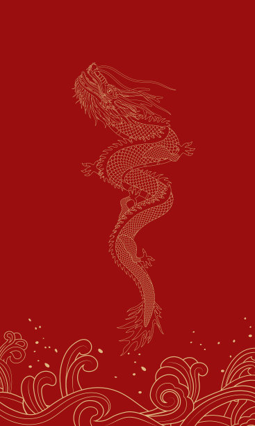 红色简约中式节日背景