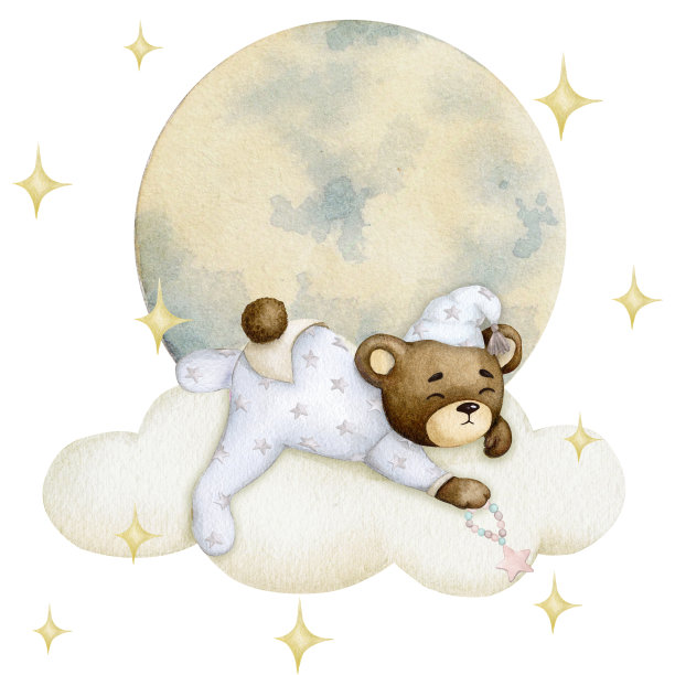 月亮星空小熊