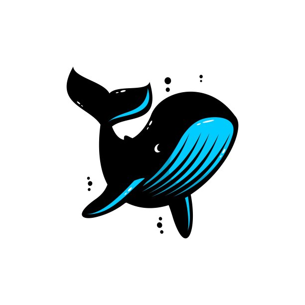矢量卡通海豚鲨鱼动物插画设计