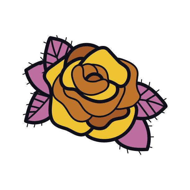 简约玫瑰花logo设计