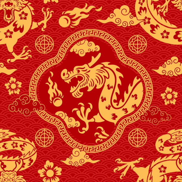 中国龙刺绣
