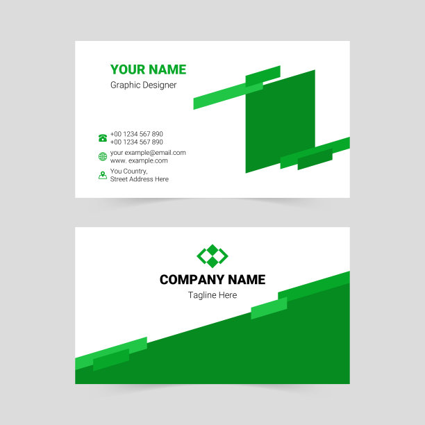 商务简单简约绿色名片模板图片