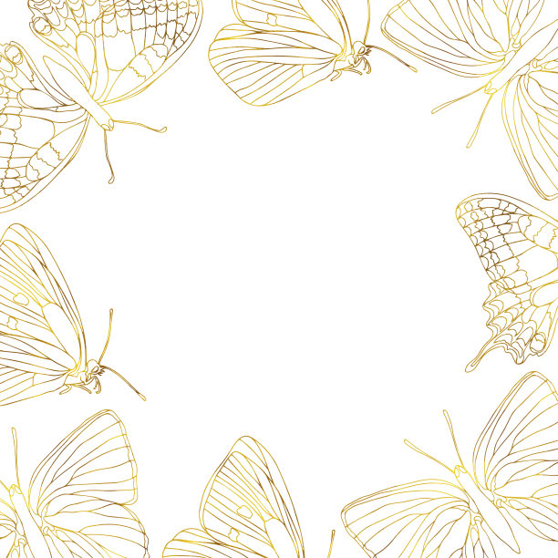 金色蝴蝶展翅背景