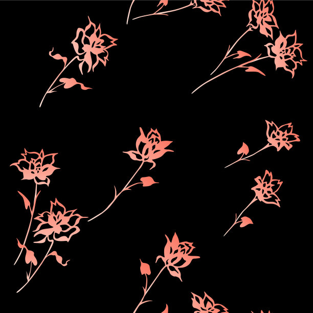 无缝图案与可爱的花朵在日本风格