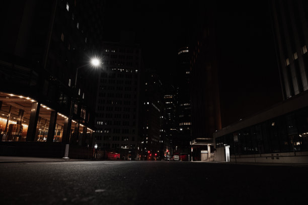夜晚城市安静街道图片
